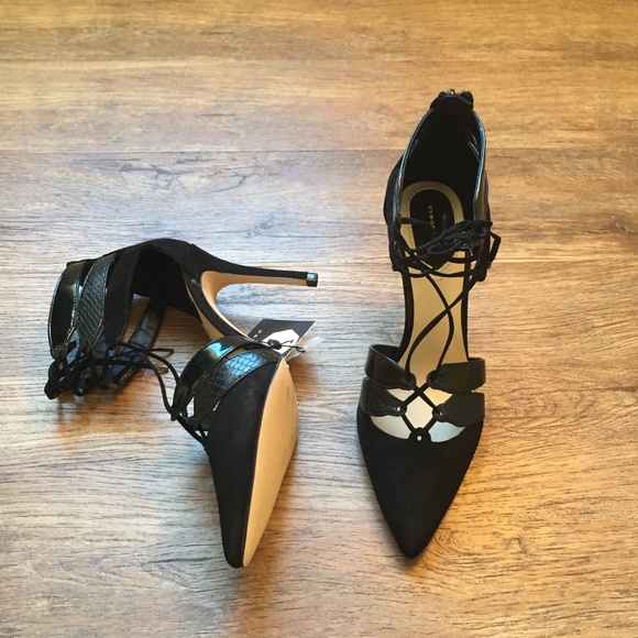 ZARA  Leather High Heel Sandals:Black, US 8/EUR 39 - Picture 3 of 6